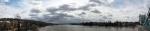 Panorama vom Blauen Wunder während des Elbhochwassers 2006